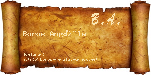 Boros Angéla névjegykártya