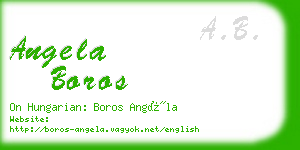 angela boros business card